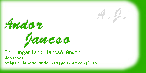 andor jancso business card